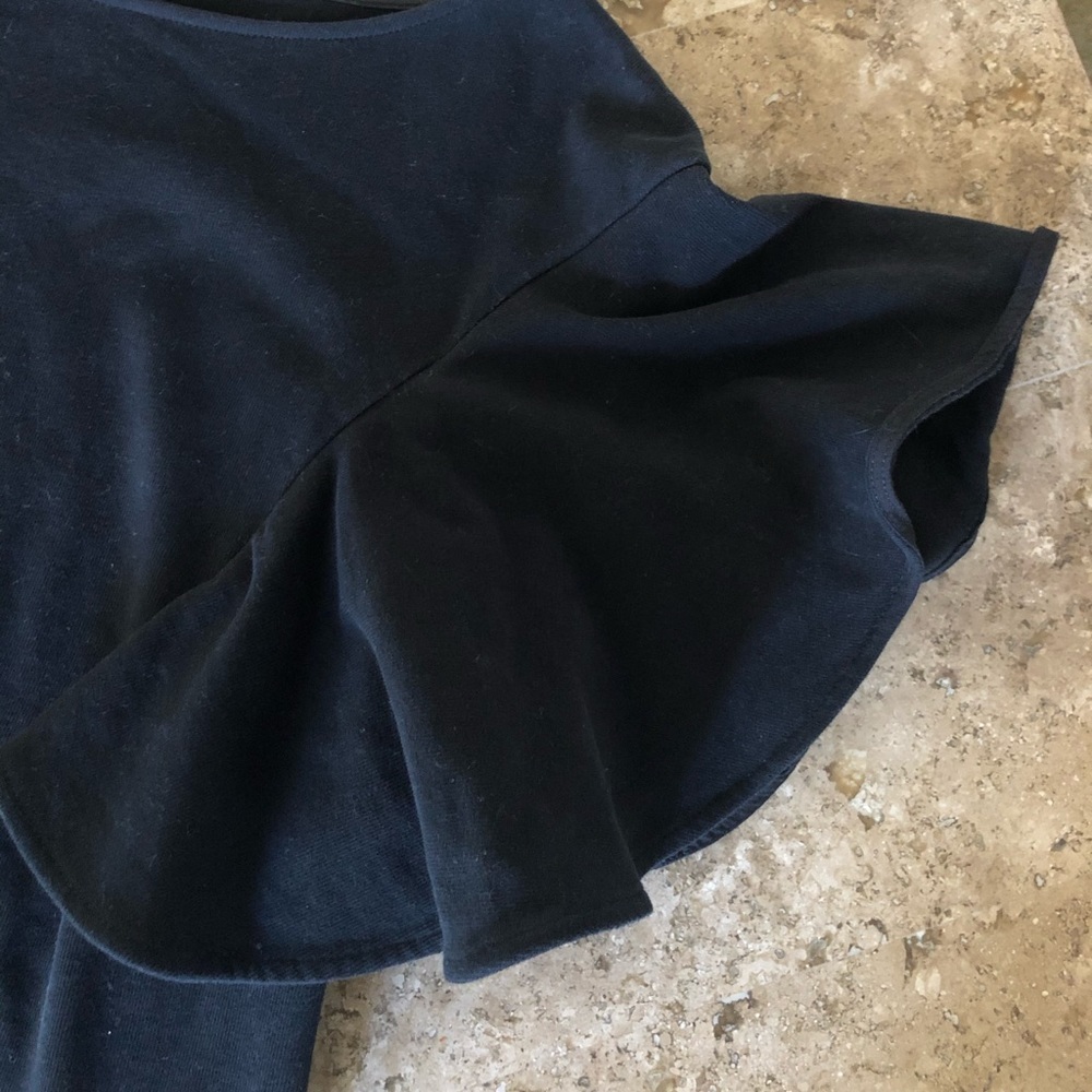 Banana Republic Black Flutter Sleeve Shirt - Picture 5 of 8